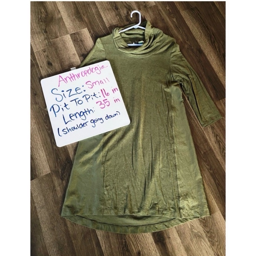 ANTHROPOLOGIE Olive Cowl Sweater Dress - Picture 5 of 5